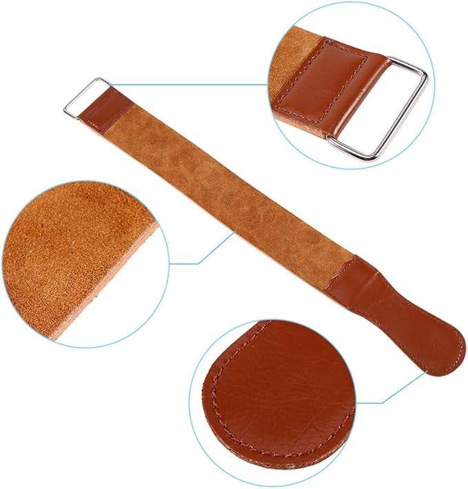 Leather Razor Shaving Strap, New Cow Leather Manual Strop Straight Barber Shaving Razor Sharpening Strap Tool Shave Sharpener Barber Hair Removal Sharpening Belt