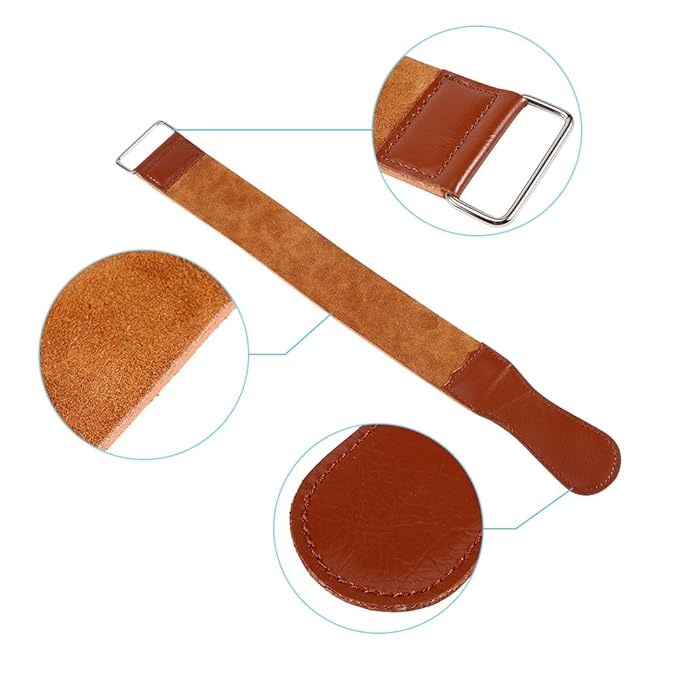 18.5 * 2 * 0.2inch Leather Strop for Knife Sharpening, Knife Strop, Stropping Leather, with Swivel Hanging Tab and Leather Handle Straight Cowhide Manual Strap