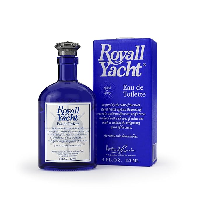 ROYALL YACHT, Men's Eau de Toilette, Marine Citrus & Vetiver Fragrance – 4 oz Spray