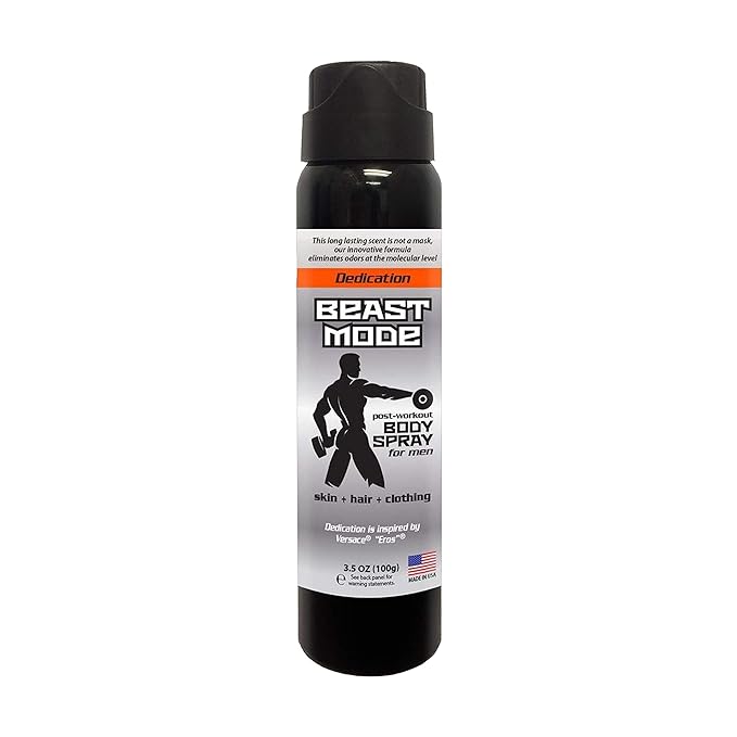 Post Exercise Body Spray to Break Down Body Odor & Sweat at the Molecular Level, Leaving You Smelling Fresh– Cologne Inspired For Post Gym Hygiene – Freshen Skin, Hair and Clothing 3.5 oz (Dedication)