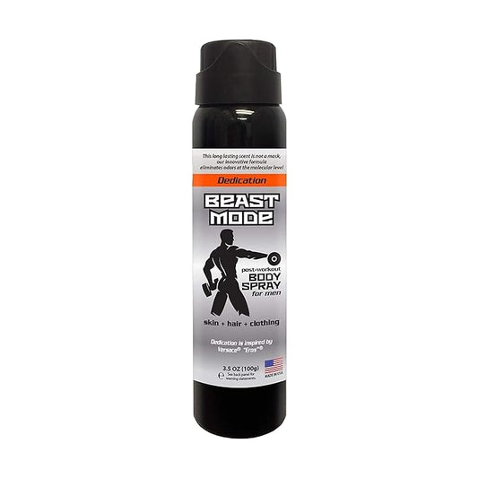 Post Exercise Body Spray to Break Down Body Odor & Sweat at the Molecular Level, Leaving You Smelling Fresh– Cologne Inspired For Post Gym Hygiene – Freshen Skin, Hair and Clothing 3.5 oz (Dedication)