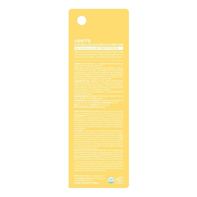 Dark Circle Remover Eye Serum, Eye Bags Treatment for Men and Women, Vitamin C, Niacinamide, Ceramide, Vegan Under Eye Treatment 30g