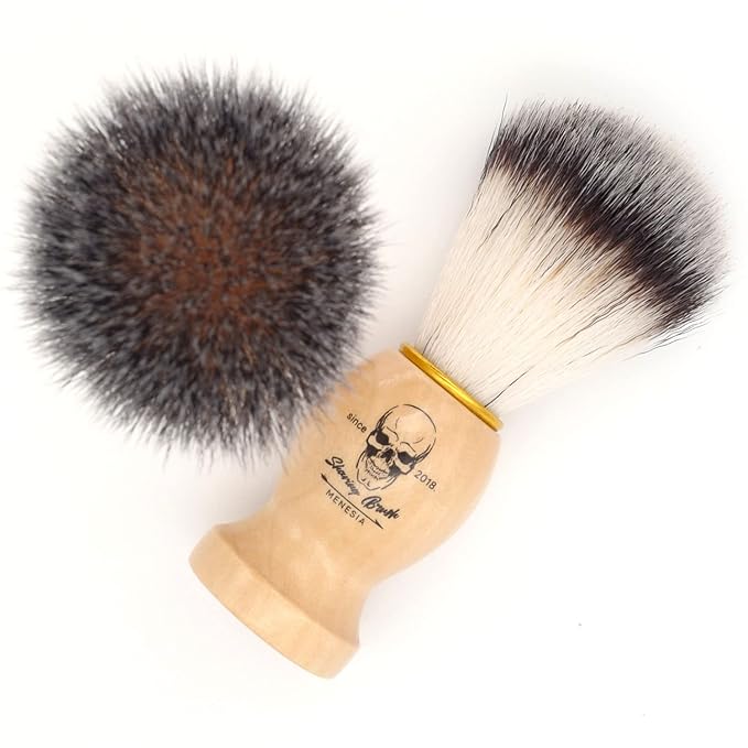Shaving Brush for Men, Wood handle Shave Brush,Mens Shaving Cream & Soap Brush (skull)