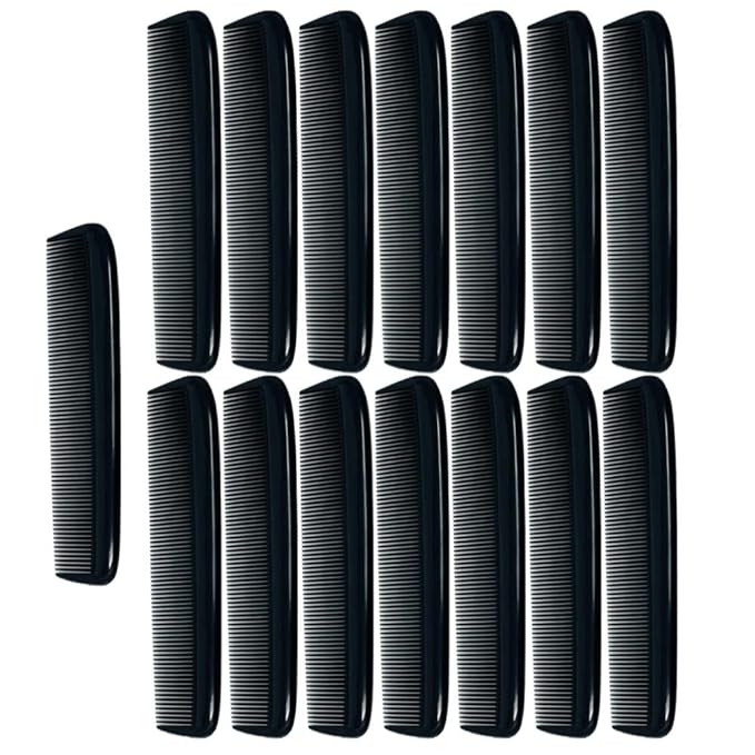 GENTS 15 for Men's Hair Black Pack Pocket Size Beard & Mustache Combs Unbreakable 15 All Fine Sideburns for Travel Effortless Glide Peak Comfort Bag Packing Fine Tooth