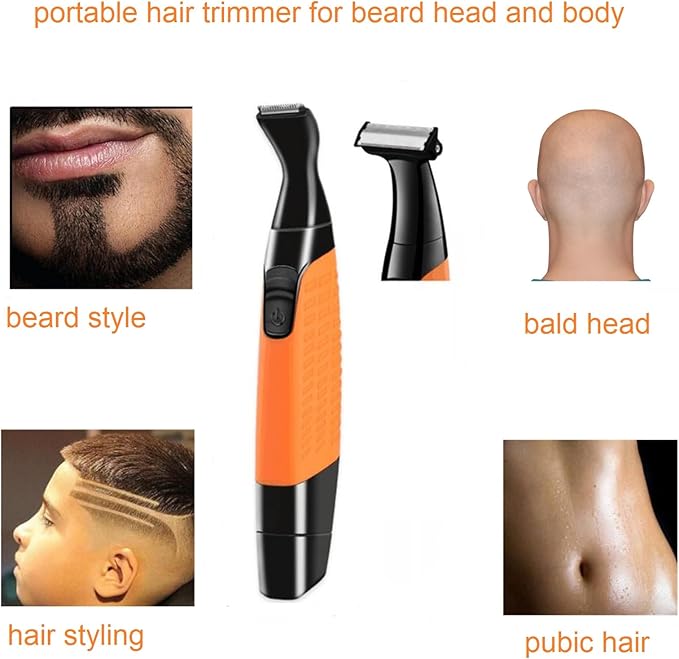 Men Pubic Hair Trimmer,Male Intimate Part Clipper,Wet Dry Groin Razor,Electric Body Hair Removal,Face Beard and Mustache Style Shaver,Portable Bald Detail Head Shaver,Man Grooming Kit