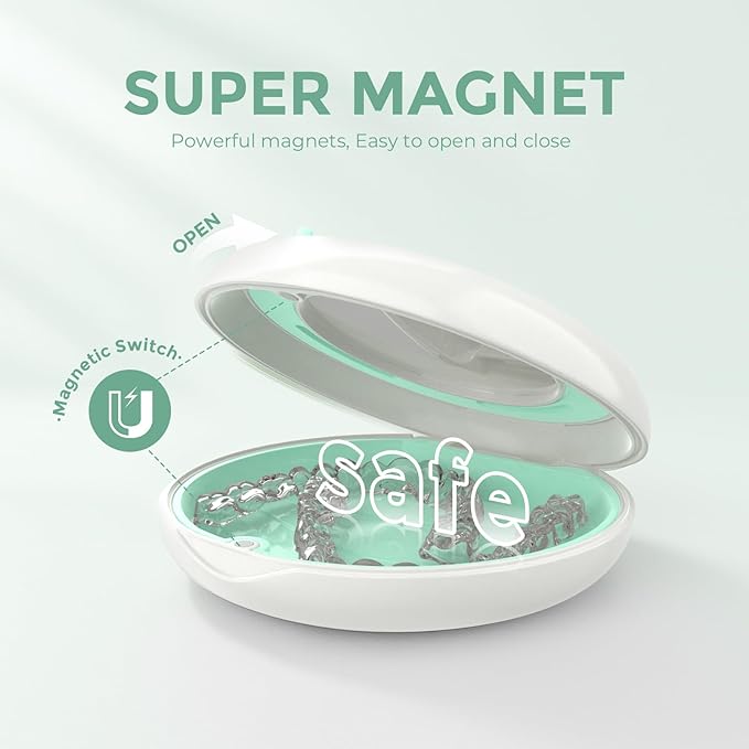 HEMILAB® Retainer Case, Slim Aligner Case with Mirror, Compatible with Invisalign, Cute Retainer Orthodontic Box with Vent Holes, White