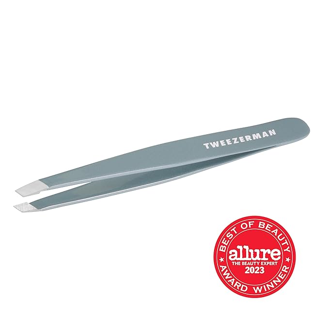 Tweezerman Exclusive Mist Blue Slant Tweezer - Hair Removal Tweezers, Stainless Steel