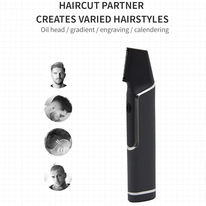 Ymiko 5 in 1 Hair Trimmer Body Groomer Retractable USB Electric Hair Trimmer Lightweight Travel Friendly 90° Offset Ideal Grooming Experience (grey)