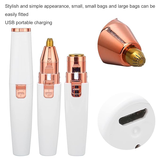 Hair Remover for Women,Rechargeable Eyebrow Trimmer & Hair Remover 2 IN 1 Eyebrow and Painless Hair Remover Eyebrow Lips Body Hair Removal for Women with