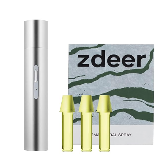 ZDEER Fresh Smart Electric Oral Spray for Oral Care – Probiotic Breath Spray Freshener for Bad Breath with 3 Refill Flavors – Portable Rechargeable Travel Size Mouth Spray for Adults & Daily Use