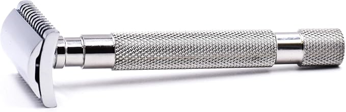 Parker 68S Stainless Steel Handle Double Edge Safety Razor with 5 Blades