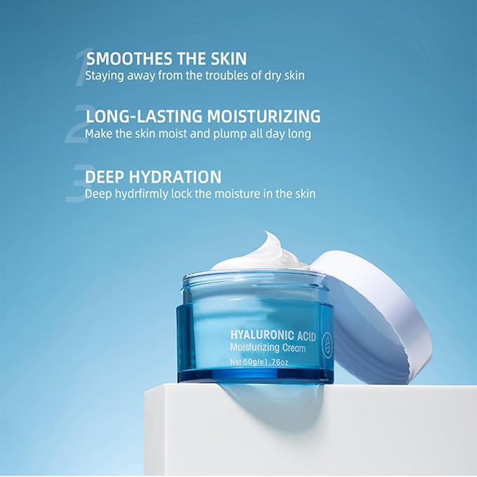 Hyaluronic Acid Face Night Cream & Moisturizer - Deep Hydration for Dry Skin, 1.76 oz (Cream, 1pc)