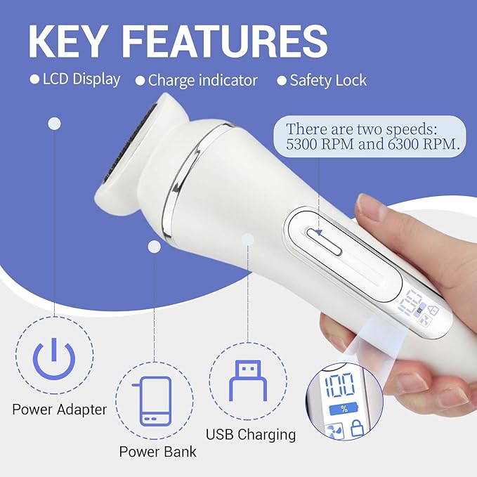 7-in-1 Bikini Trimmer for Women - Painless Electric Razors for Silk Skin, Body Hair Trimmer for Face Legs Underarms, Waterproof Wet & Dry Rechargeable Lady Shaver with USB Dock, IPX7, White