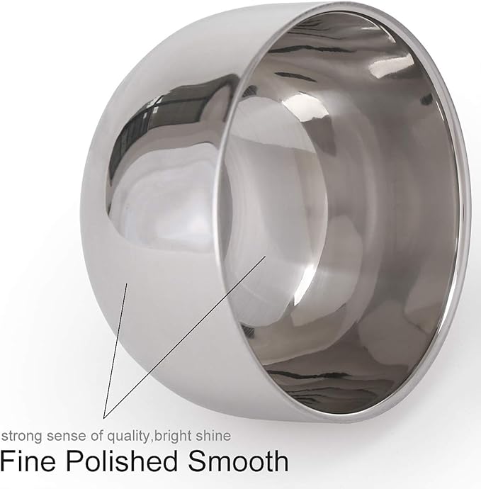 Akstore Men's Durable Shave Soap Cup Stainless Steel Heat Insulation Smooth Shaving Mug Bowl (Medium)