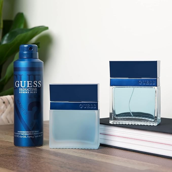 Guess Men Body Spray, 6 Ounce | Seductive Homme Blue | Pack of 2