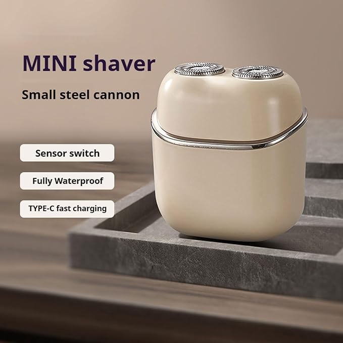 Mini Electric Shaver for Men and Women, Dual Head Portable Razor with Smart Sensor, Compact Travel Size Pocket Shaver, USB-C Rechargeable, Wet & Dry IPX6 Waterproof, Low Noise, Easy to Clean