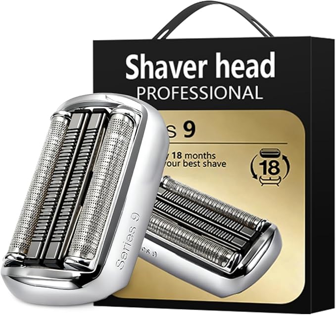 92S Series 9 Replacement Head, Compatible with All Braun Series 9 Electric Shavers, Fits 9477cc 9330s 9465cc 9460cc 9419s 9390cc 9385cc (Silver) (92S)