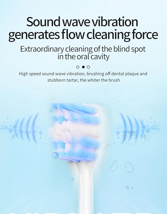 Electric Tootbrush for Adults, 6 Cleaning Modes Sonic Toothbrush with 4 Brush Heads, 45000 VPM, IPX7 Waterproof Rechargeable Toothbrushes Built-in 800mah Battery (Pink+4 Brush Heads)