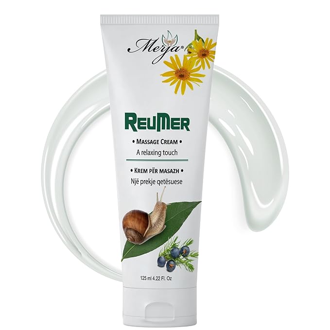 Merja Herbs Cream for Rheumatic Pain [125ml] Lightweight Cream for Arthritis & Rheumatic Aches with Snail Extract for Joints, Neck, Back | Pain Relief