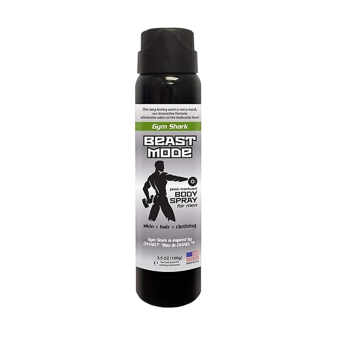 Post Exercise Body Spray to Break Down Body Odor & Sweat at the Molecular Level, Leaving You Smelling Fresh– Cologne Inspired For Post Gym Hygiene – Freshen Skin, Hair and Clothing 3.5 oz (Gym Shark)