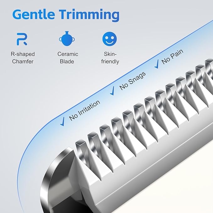 Bikini Trimmer for Women-Electric Razors for Women‘s Gift Body Hair Trimmer IPX7 Waterproof, Replaceable Ceramic Blade,White