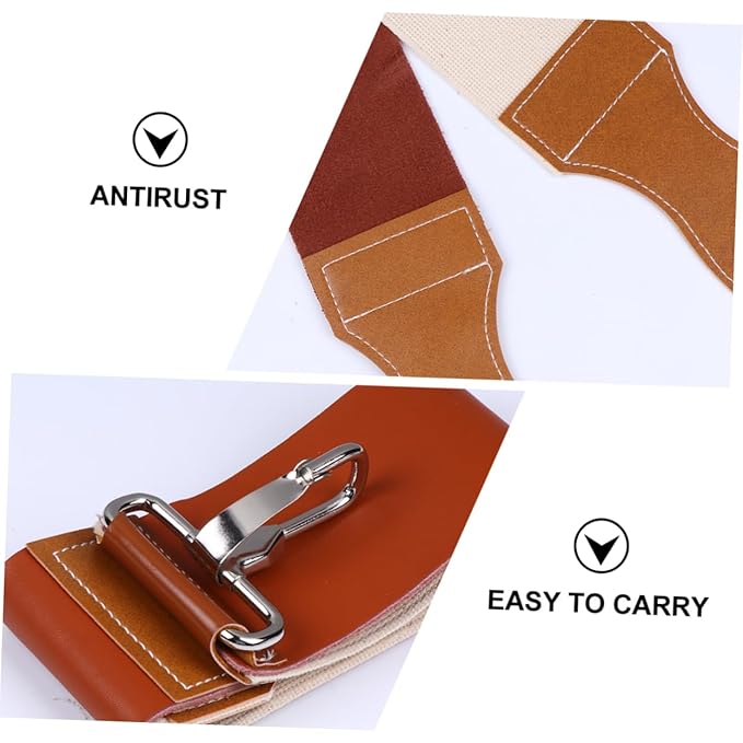 Cowhide Leather Straight Razor Strop Dual Straps for Easy Sharpening Vintage Barber Strop for Smooth Blades Hangable Design for Convenient Storage