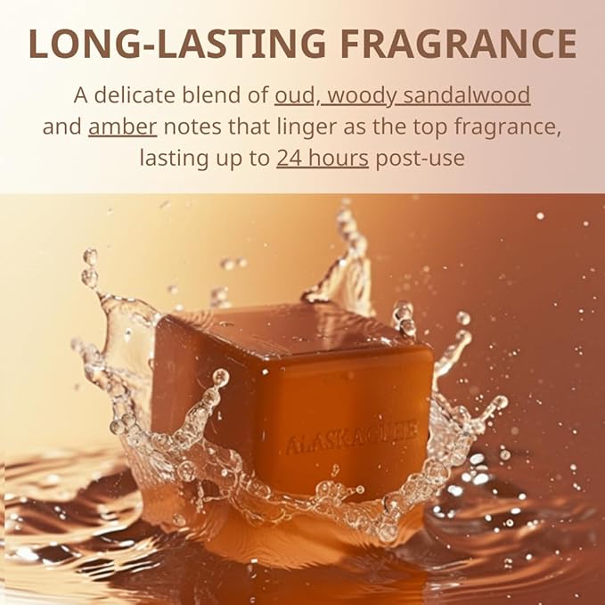 Deo Wood Shower Bath Soap Bar Luxurious Sandalwood Woody Scent Eliminates Body Odor Long Lasting Rich Foam | Body Wash, Shampoo, Deodorant for Men Women Luxury Perfumed Perfect for Gift