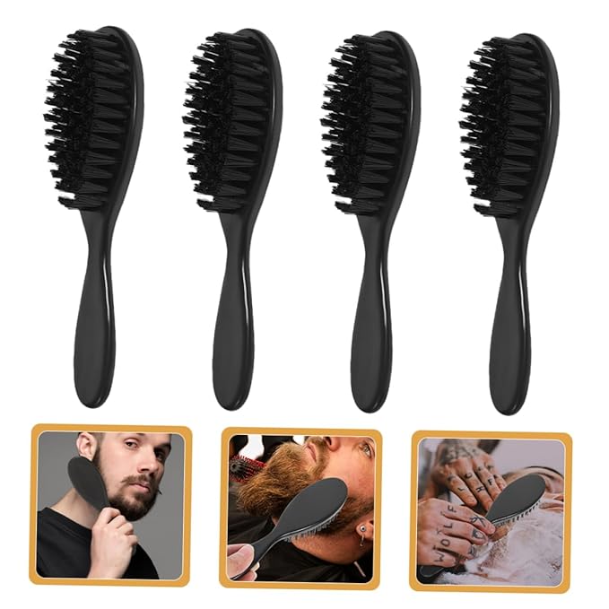 Barber Kit 8pcs Men Beard Brush Hair Cutting Tool Soft Bristle Brush Neck Duster for Beard Maintenance Grooming