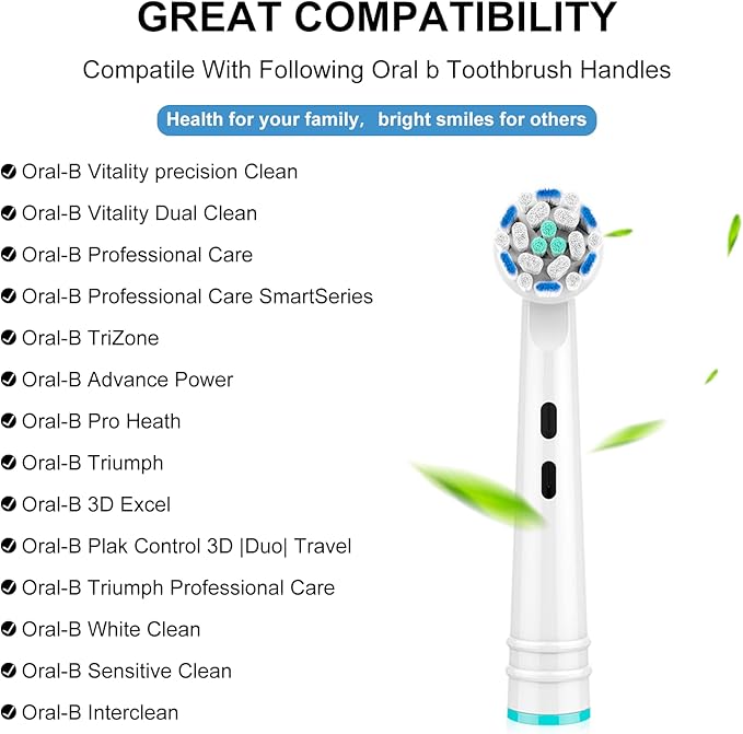 Replacement Toothbrush Heads for Oral B Braun, 10 Pcs Professional Electric Toothbrush Heads Brush Heads Compatible with Oral B Replacement Heads Refill 7000/Pro 1000/9600/500/3000/8000