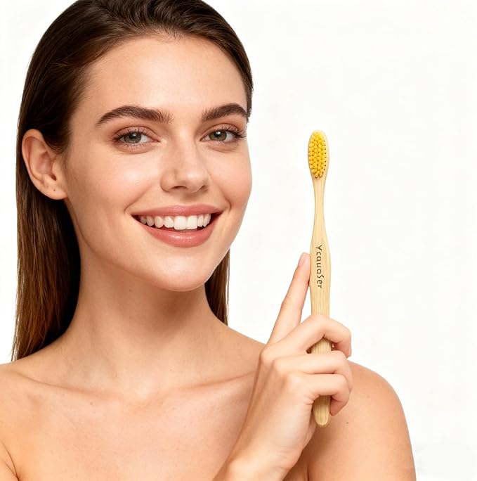 8 Pack Bamboo Toothbrushes - Soft Bristles, BPA Free, Eco-Friendly Natural Wooden Toothbrushes for Adults & Family, Zero Waste Compostable Handle