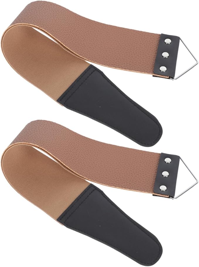 minkissy 2pcs Dual-sided Strop Sharpening Tool Manual Shaver Strop for Straight and Blades Easy to Use for Father Day