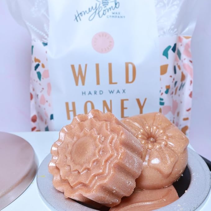 Honeycomb's Professional Hard Wax 2.2 LBS, Pre/Post Cleaner & Post Oil, All-Purpose, No Strips Needed, Solid Wax For Hair Removal, Easy Removal, Peel-Off Wax (Wild Honey), Pink