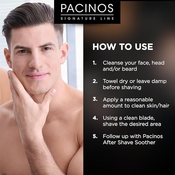 Pacinos After Shave Soother for Men - Moisturizes the Skin and Helps to Prevent Razor Bumps and Ingrown Hairs - With Soothing Lavender and Tea Tree Oil - Helps to Calm Irritating Razor Burn - 2 oz