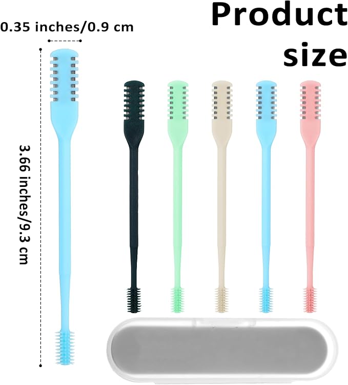 2-in-1 Nose Hair Cutter Double Sided Nos Hairs Trimmers 5PCS 360° Rotating Blade Nostril Remover Tool Portable Manual Nose Hair Knife with Case Nasal Hairs Cutter Ear Soft Cleaning Brush