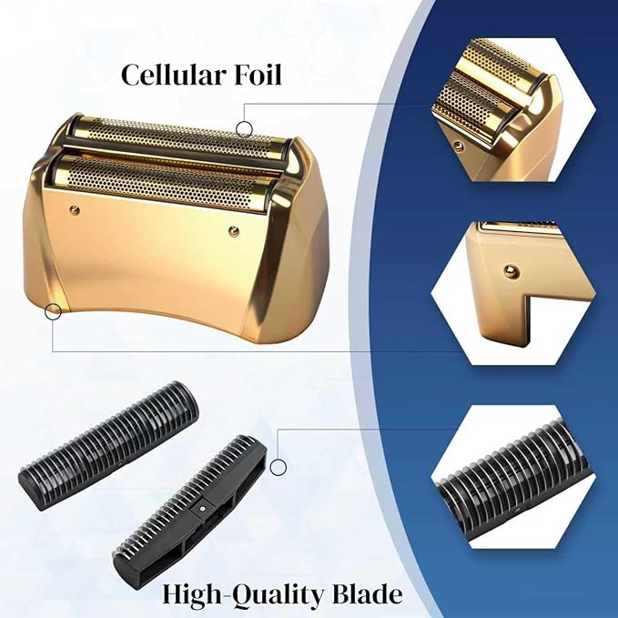4 Pack Pro Shaver Replacement Foil and Cutters Compatible with andis 17220/17230 Shaver Foil Lithium Replacement