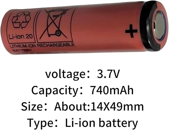 2PCS 3.7V 740mAh Rechargeable Batteries - Compatible for Braun Oral-B IO Series (iO4, IO5, IO6, IO7, IO8, IO9) Type 3753, 3758 Electric Toothbrushes