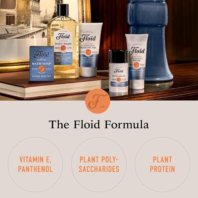 Floid Vetyver Splash Transparent Shaving Gel, 5.4 FL Oz, Made in ITALY