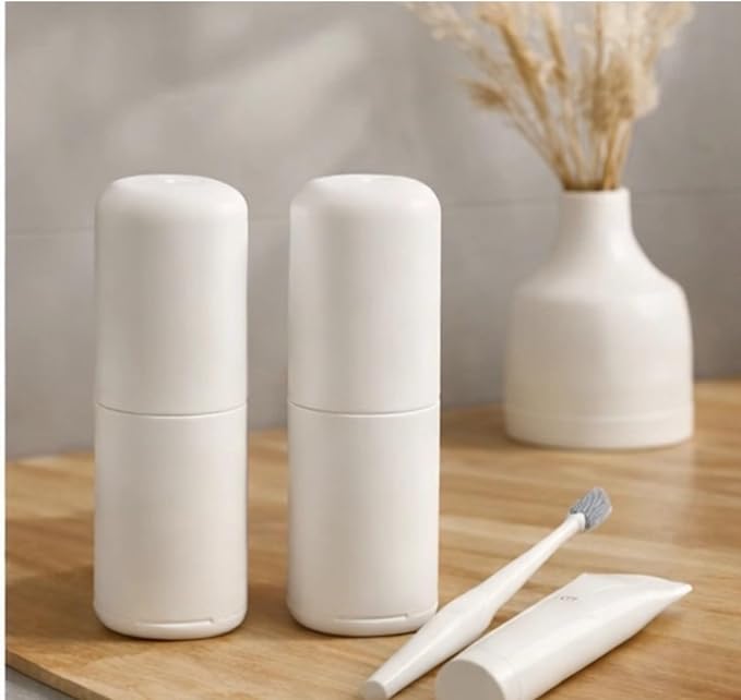 Portable Travel Toothbrush Case with Air Vent, Lightweight Toothbrush Storage Holder, Hygienic Protective Container, White