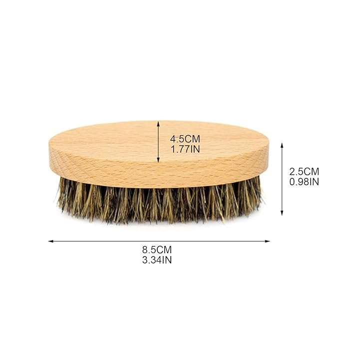 For Facial Hair Boar Bristle Beard Brush Oval Wood Handle Beard & Mustache Brush Massage Comb Men Beard Grooming Tool