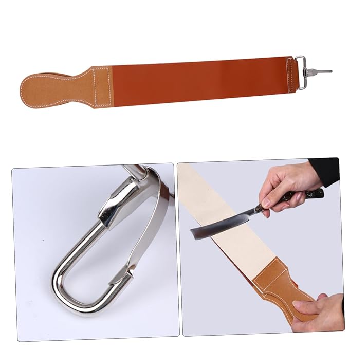 PartyKindom Vintage Razor Sharpening Cloth Double Sided Leather Strop Razor Strap for Barber Strop