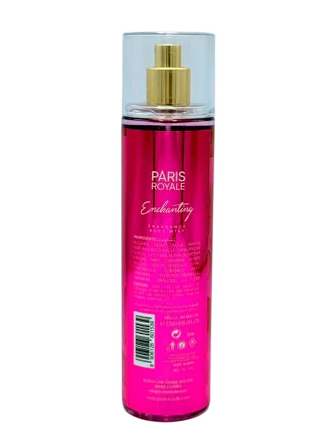 Paris Royal Enchanting Body Mist for Women, 8 Fl Oz - Alluring Floral & Fruity Fragrance - Refreshing All-Over Body Spray (Enchanting)