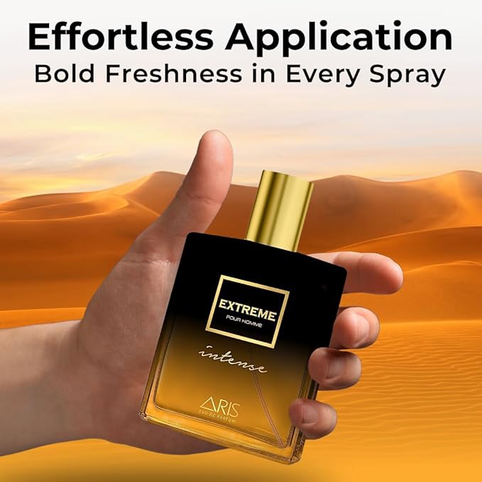 ARIS Extreme Intense Eau de Parfum for Men – Long-Lasting Woody Citrus Fragrance – 100ml Cologne Spray for Daily or Evening Wear – Comes with Extra 15ml Sample (Random Scent Included)