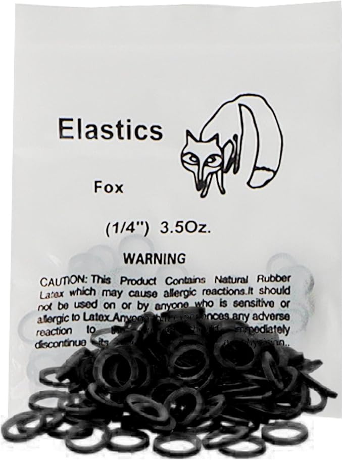 LA MIERE Non latex 100P Black Orthodontic Elastics Dental Rubber Bands Intraoral Black Elastic Bands (Light, 3.5 Oz, 1/4" (6.4mm))