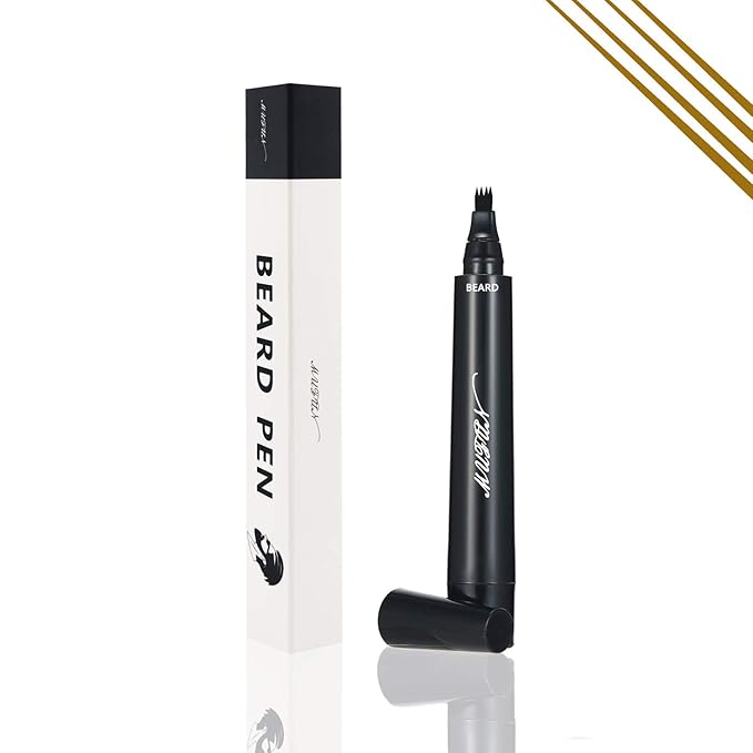 Beard Pencil Filler for Men - Sweat Proof, Water Resistance, Long Lasting & Natural Finish barber Pencil, Mustache Repair Shape (LIGHT BROWN)