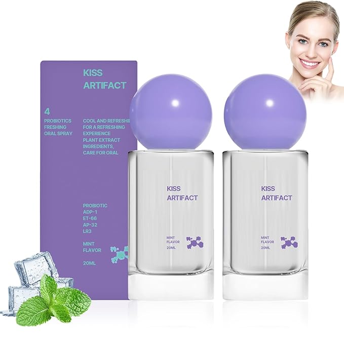 2pcs Probiotic Oral Spray for Long-Lasting Freshness, Alcohol-Free Oral Spray with Probiotics for Breath Care, Dual Cooling Probiotic Breath Spray, Convenient Travel-Sized Breath Spray (20ml/0.68floz)