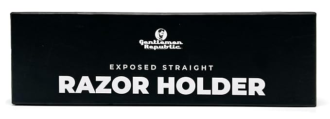 Gentlemen Republic Barber Exposed Straight Razor – Black Wood Edition | Professional Stainless Steel Blade Holder for Men’s Shaving & Beard Shaping – Straight Edge Barber Razor (Blades Not Included)