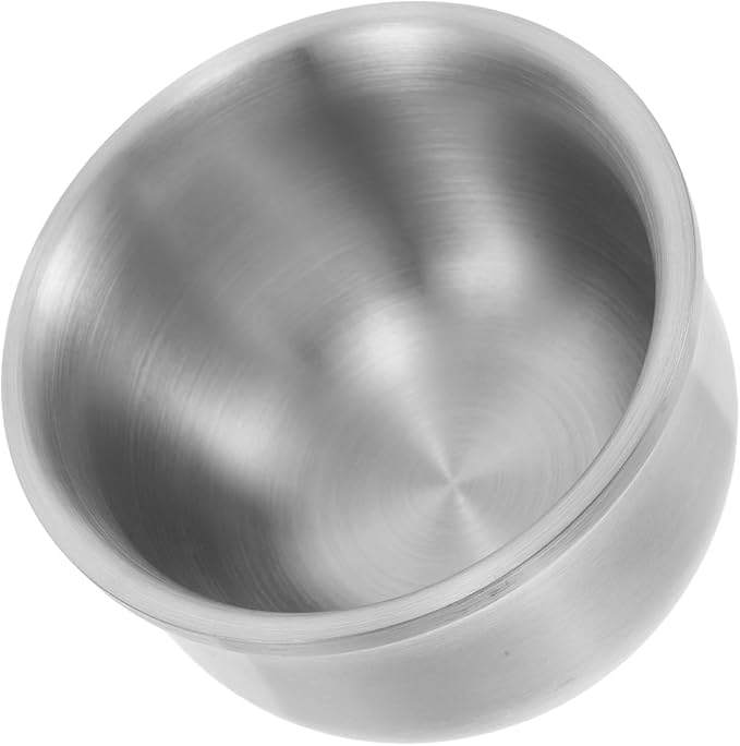 Beaupretty Stainless Steel Shaving Soap Bowl Stainless Steel Beard Lathering Mug Compact Design for Travel Home Use Easy Cleaning and Maintenance Grooming Tool for Men