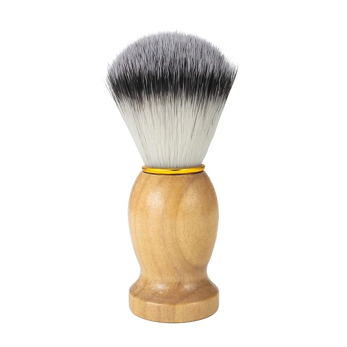 Aethland Personalized Custom DIY Shaving Brush, Handcrafted Men's Shaving Brush for Men's Grooming Hair Wet Shave Men Gift (Wooden Handle- 01)