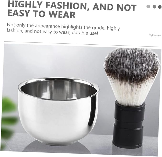 1pc Men Stainless Steel Shaving Bowl Foaming Soap Container for Comfortable Shaving Salon and Rustproof Design