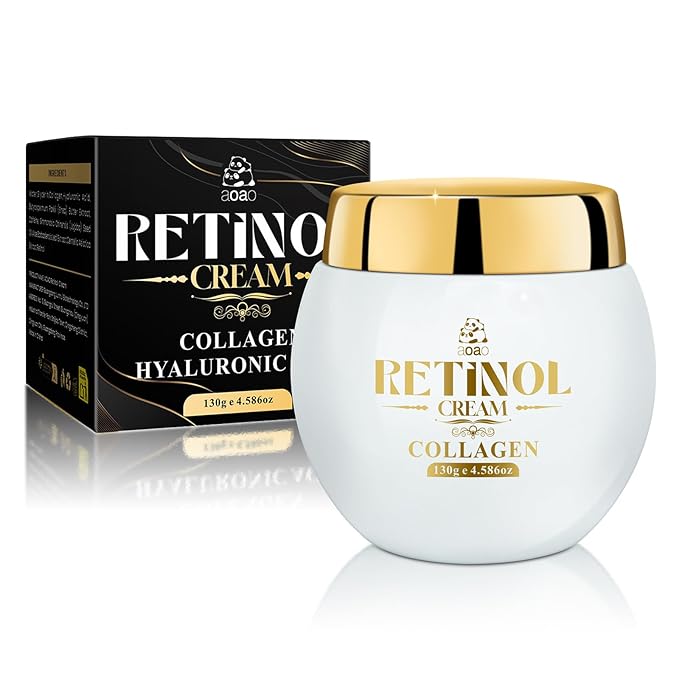 Men's Anti Aging Face Cream for Men, Anti Wrinkle with Retinol, Collagen & Hyaluronic Acid, Restore Skin Barrie, Boost Elasticity, Fresh Scent Face Moisturizer, Skin Tone Treatment, 130g/4.59oz